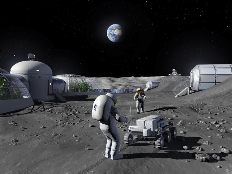 Il futuro villaggio sulla Luna (Immagine ESA P. Carril)