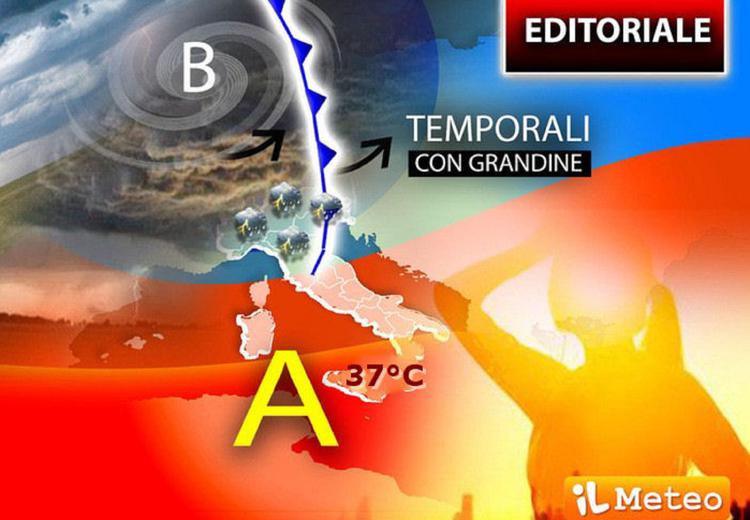Temporali forti al Nord, caldo in aumento al Sud: Italia ancora divisa in due