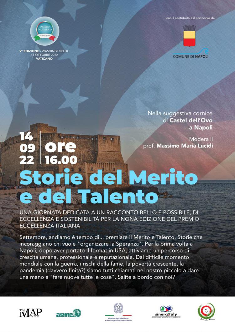 Merito e Talento: Premio Eccellenza Italiana 2022. Nona edizione del Premio da Napoli a Washington DC in Vaticano