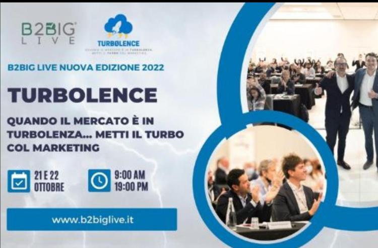 “Turbolence” B2Big® Live 2022: Bologna, venerdì 21 e sabato 22 ottobre con il Patrocinio del ClubMC