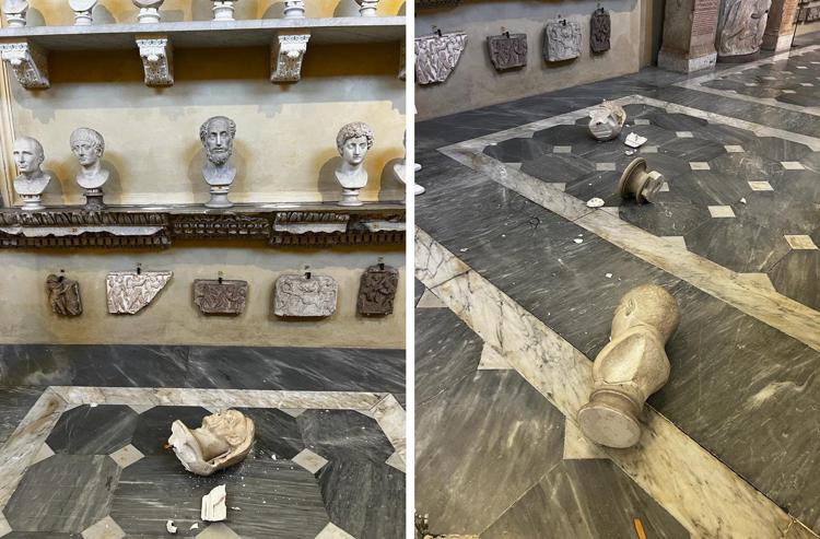 Musei Vaticani, abbatte 2 statue: fermato turista