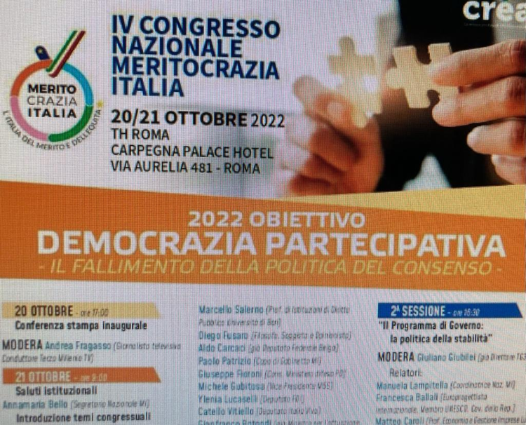 Meritocrazia Italia, a Roma il quarto Congresso nazionale