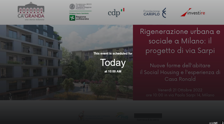 Rigenerazione urbana e sociale a Milano: il progetto di via Sarpi - DIRETTA