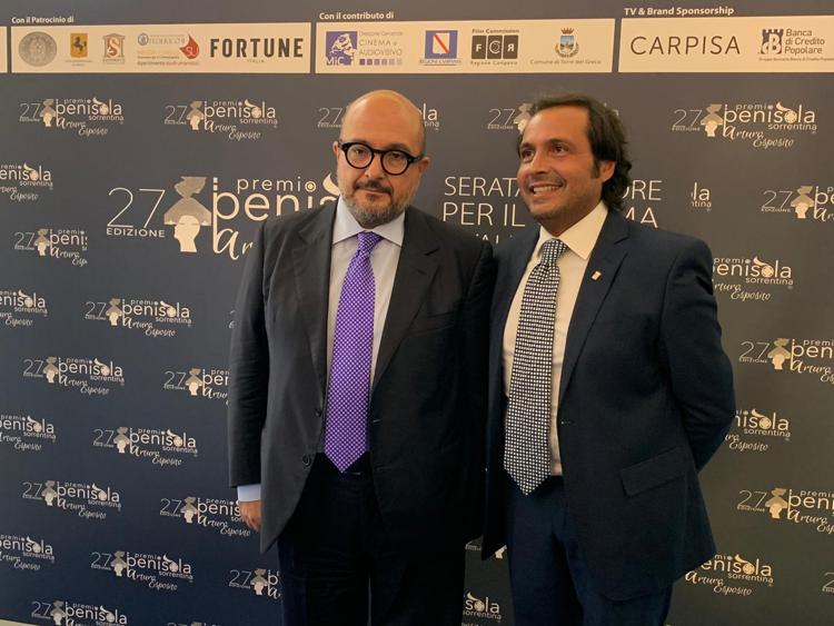 Il ministro della Cultura, Gennaro Sangiuliano, a Sorrento con il direttore artistico del “Premio Penisola Sorrentina”, Mario Esposito