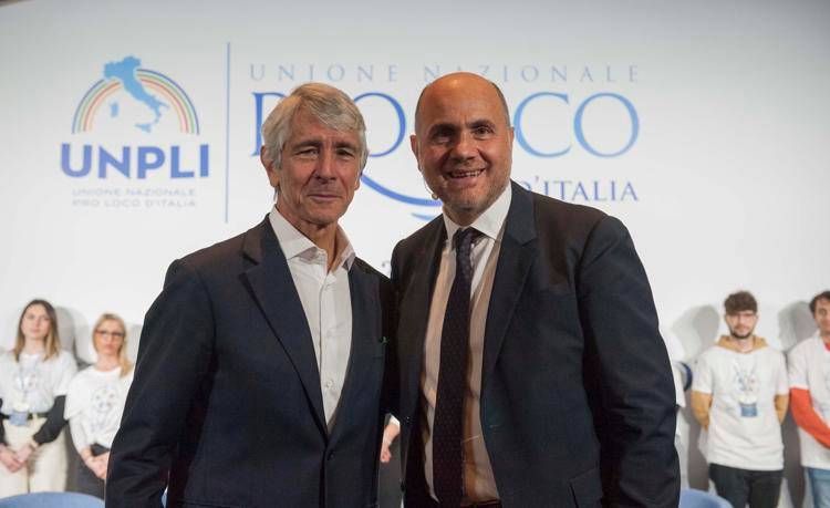 Andrea Abodi, ministro per lo sport e per i giovani, e Antonino La Spina, presidente Unpli