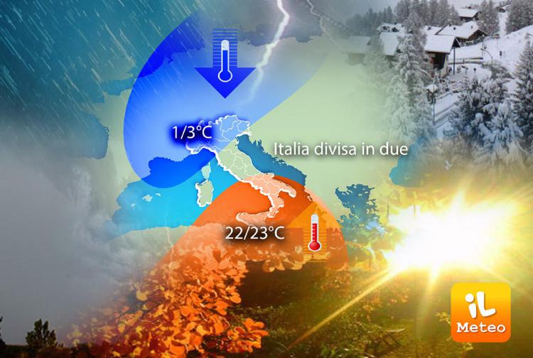 Italia divisa in due, sole al Sud e neve al Nord: previsioni meteo