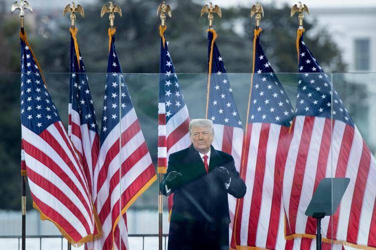 Trump durante il discorso del 6 gennaio 2021 a Capitol Hill (Afp)