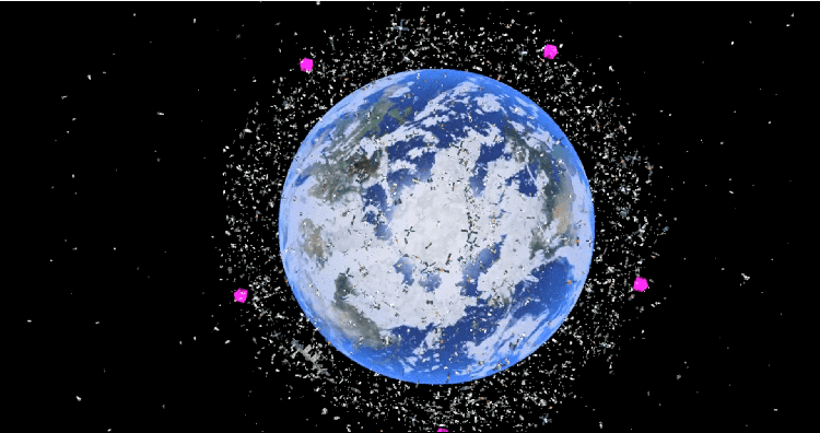 I detriti spaziali intorno alla Terra (Foto Ufficio Stampa Politecnico di Milano) 
