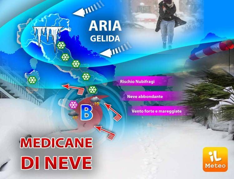 Maltempo sull'Italia, arriva il picco con 'nubifragi di neve': ecco dove, previsioni meteo