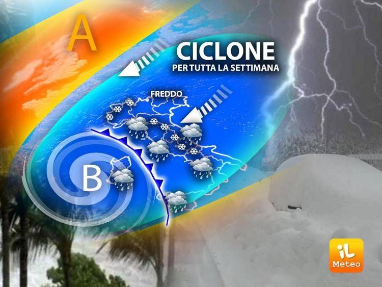 Vento, pioggia e neve: arriva il ciclone invernale, previsioni meteo