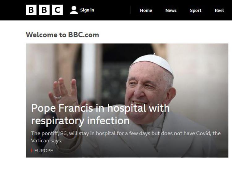 Papa Francesco ricoverato, breaking news sui siti stranieri