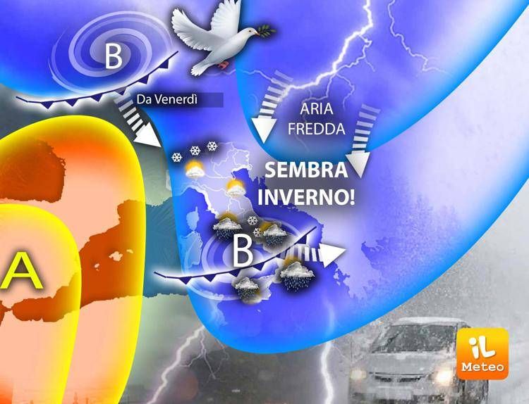 Freddo sull'Italia, temperature in picchiata: meteo della settimana