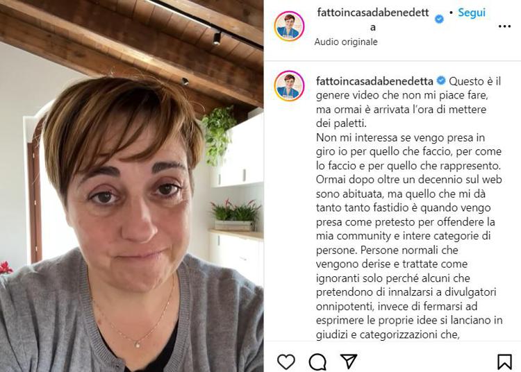 Lo sfogo di Benedetta Rossi contro gli haters: 