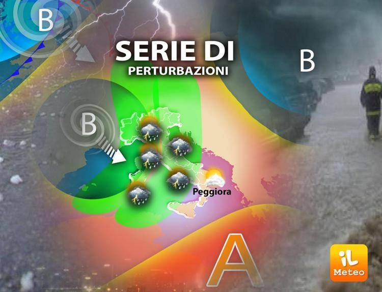 Maltempo e temperature in calo, previsioni meteo della settimana