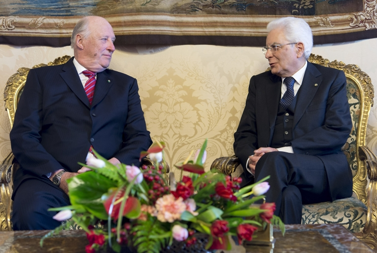 Il Presidente Sergio Mattarella con il Re di Norvegia Harald V