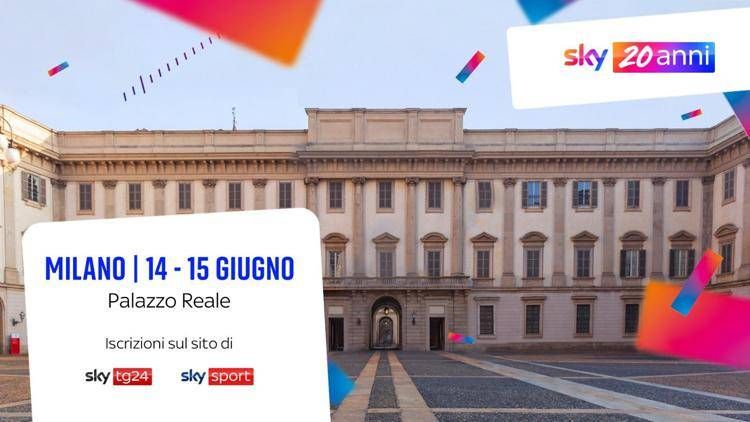 Sky Italia celebra 20 anni al Palazzo Reale di Milano il 14 e il 15 giugno