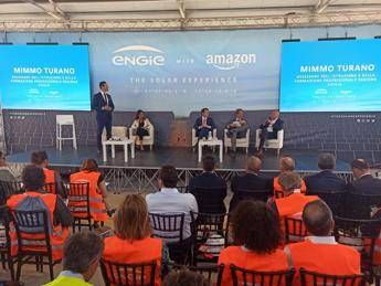 Amazon and Engie together, inaugurating the largest agri-voltaic park in Italy