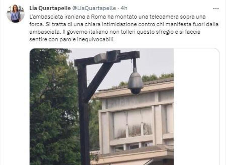 Ambasciata Iran a Roma, denuncia della dem Quartapelle: 
