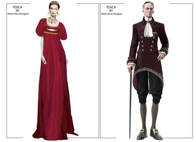 Mario Dice disegna costumi 'Tosca'