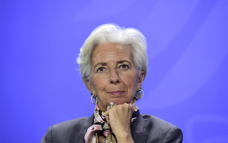 Christine Lagarde, Managing Director of the International Monetary Fund (IMF) attends a press conference at the Chancellery in Berlin, on April 5, 2016.   / AFP PHOTO / John MACDOUGALL - AFP