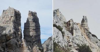 Landslide on the Carega, the spire of the ‘Omo’ collapses: the skyline of the Little Dolomites changes