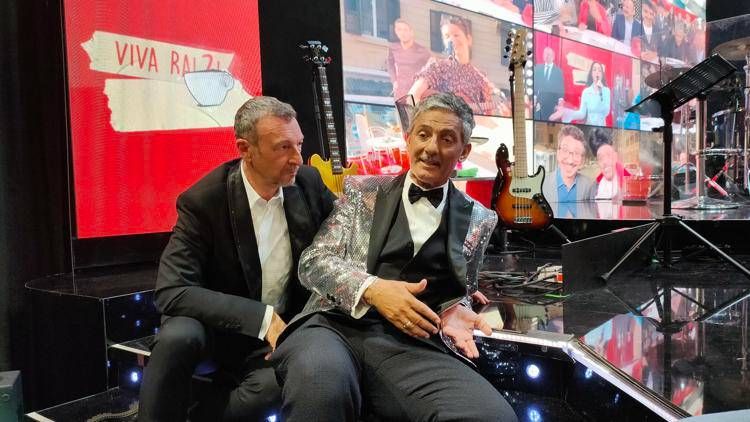 Amadeus e Fiorello negli studi di Rai Radio 2