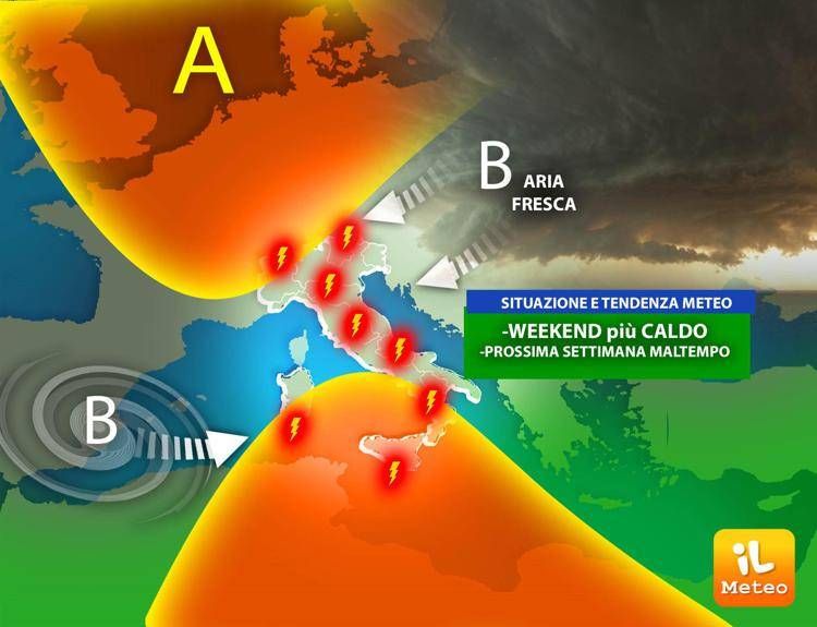 Caldo afoso e temporali, il meteo dei prossimi giorni