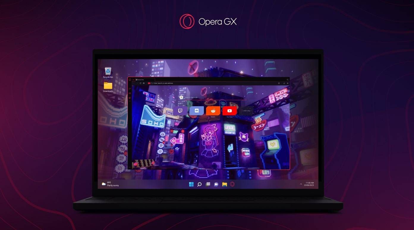 Opera GX, définissez un jeu comme navigateur et fond d'écran Windows