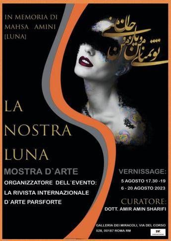 Amir Sharifi, well-known Iranian artist, dedicates an exhibition to the young Kurdish Mahsa Amini in Rome from 5 August