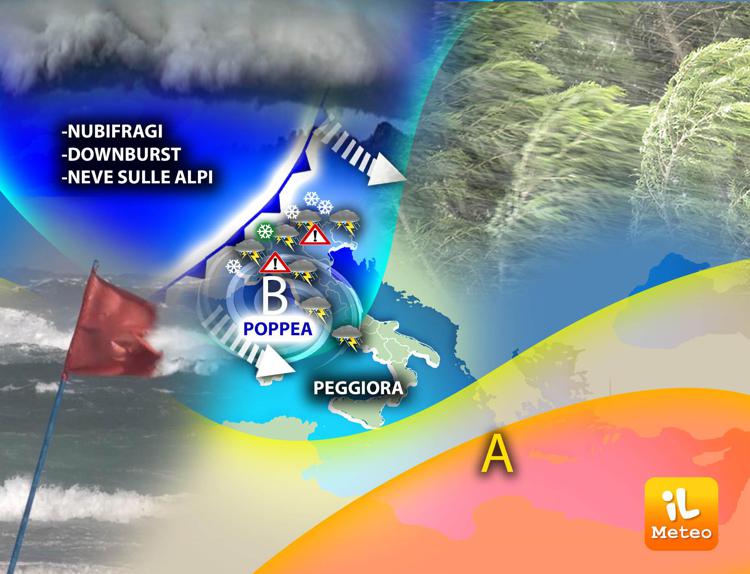 Maltempo sull’Italia, temporali e crollo temperature: previsioni meteo
