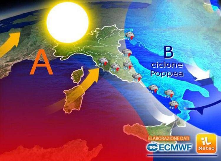 La mappa meteo di oggi - (iLmeteo.it)