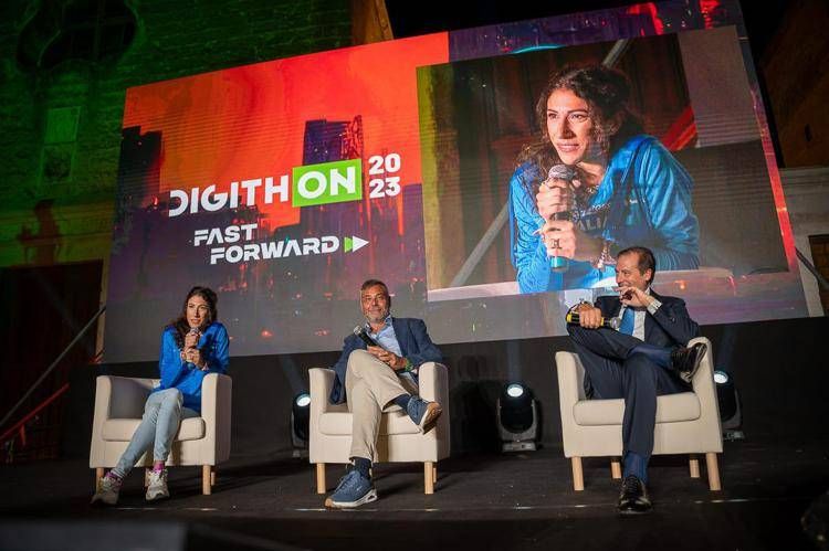 Antonella Palmisano e Stefano Mei sul palco di Digithon