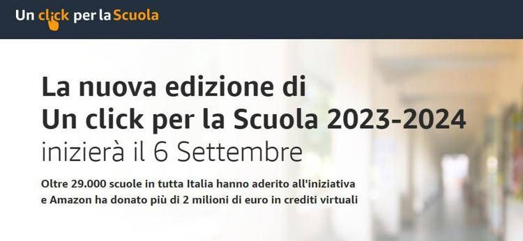 Amazon, al via quinta edizione di 'Un click per la Scuola'