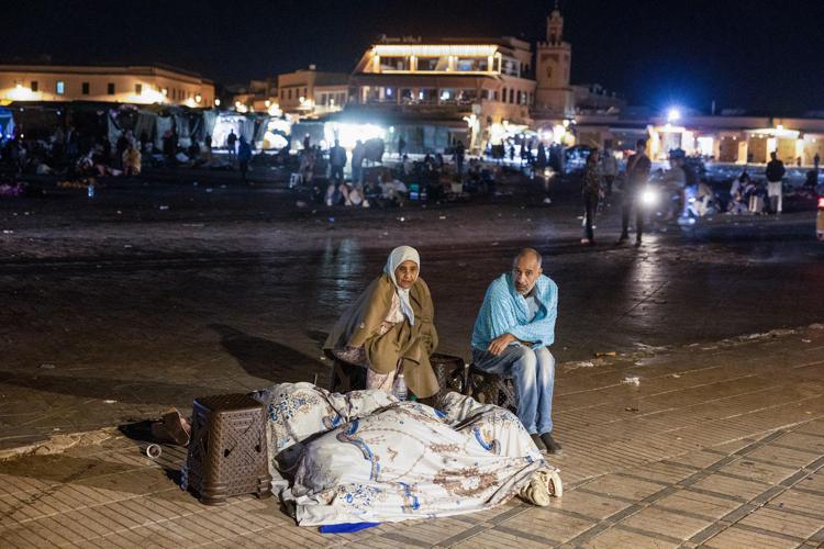 Terremoto in Marocco, persone in strada - (Afp)