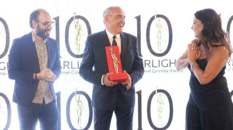 Il direttore della Mostra Alberto Barbera con Giuseppe Zaccaria e Francesca Rettondini riceve un premio speciale