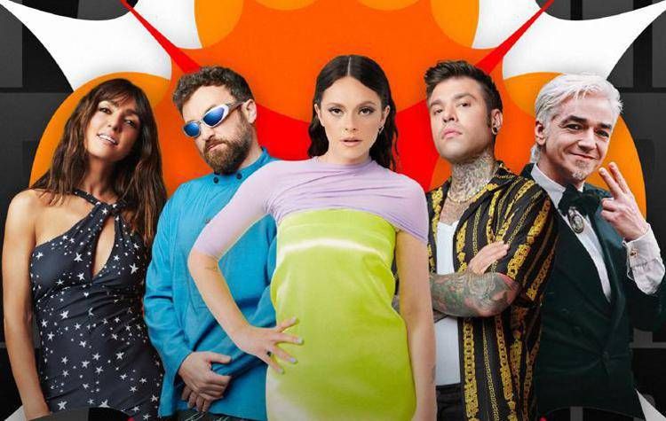 I giudici di X Factor italia 2023 - Fedez, Ambra Angiolini, Dargen D’Amico e Morgan - con Francesca Michielin