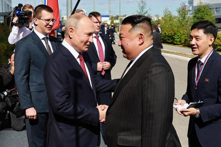 Il presidente russo Vladimir Putin e il leader nordcoreano Kim Jong Un - (Afp)