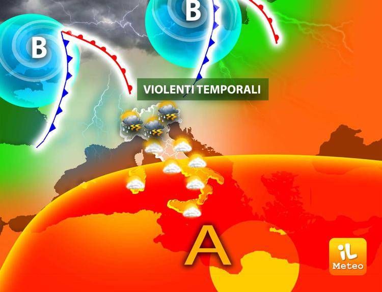 La mappa meteo del 13 settembre