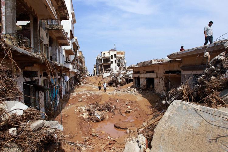 Devastazione dopo l'alluvione in Libia - Afp