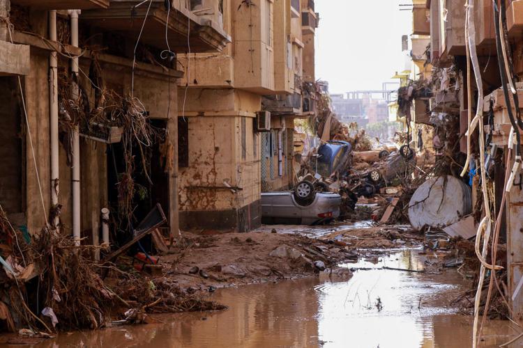 Città di Derna in Liba distrutta dall'alluvione - (Afp)