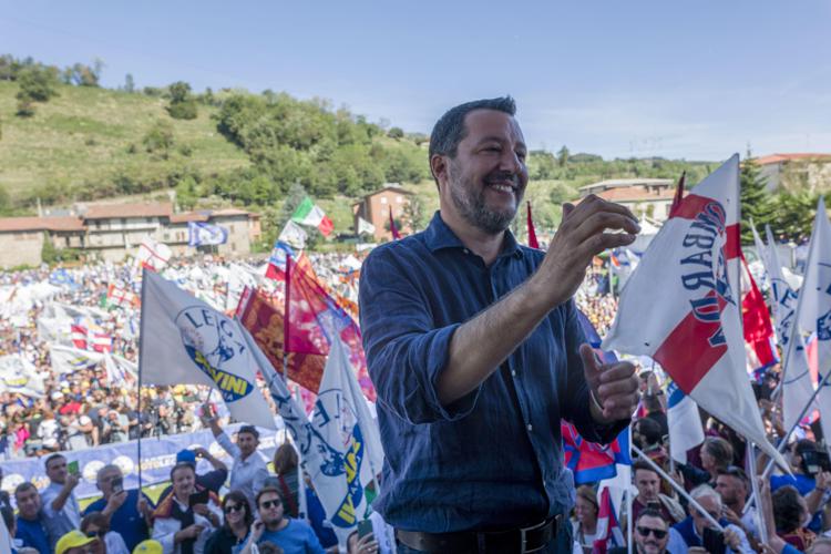 Matteo Salvini a Pontida 2022 - (Fotogramma)