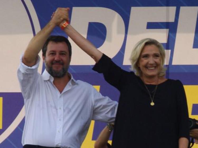 Matteo Salvini e Marine Le Pen (Fotogramma/Ipa)