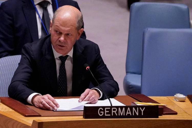 Olaf Scholz all'Onu - Afp