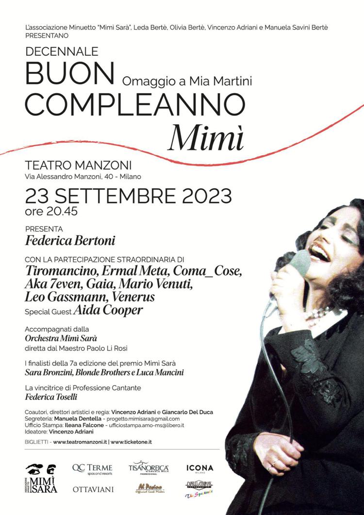 Mia Martini, sabato al Teatro Manzoni di Milano 'Buon compleanno Mimì'