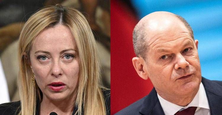 Giorgia Meloni e Olaf Scholz - (Fotogramma)