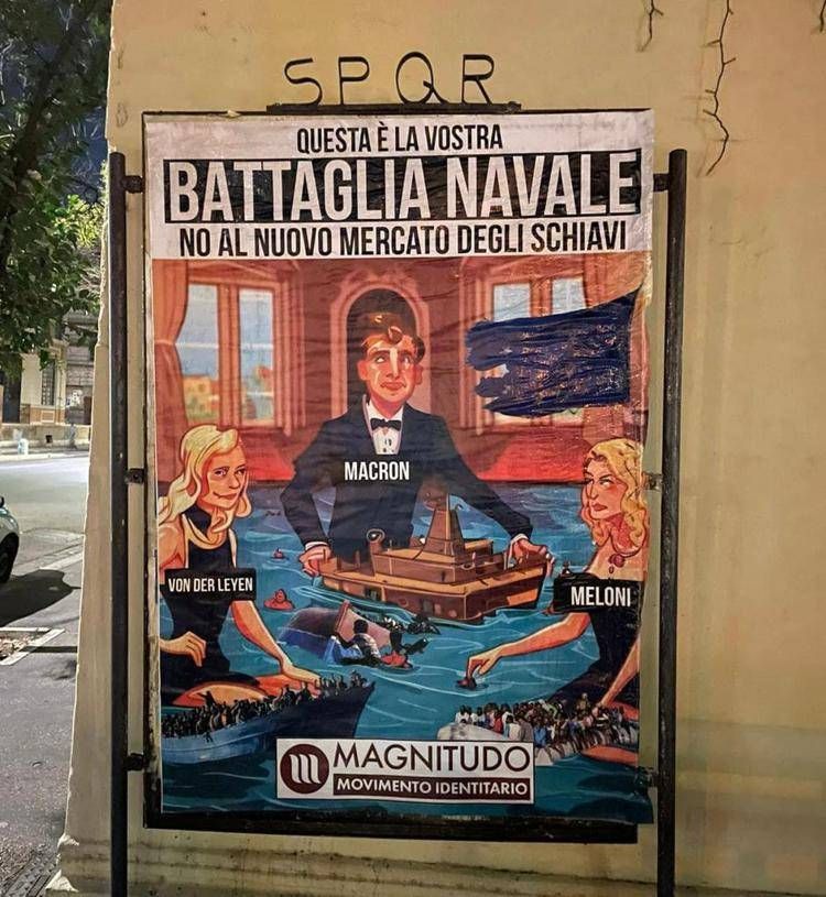 Manifesti a Roma contro gestione emergenza migranti: