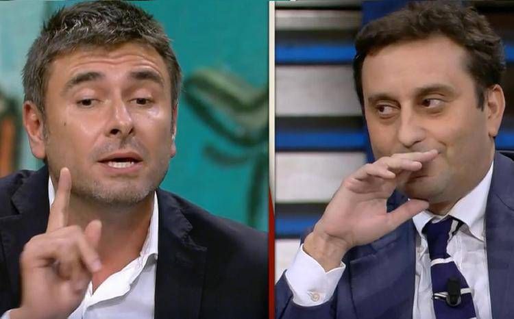 Alessandro Di Battista e David Parenzo, fermo immagine dalla trasmissione DiMartedì su La7