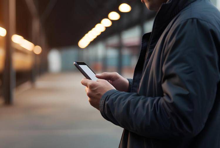 Uomo con in mano il cellulare - (Foto )