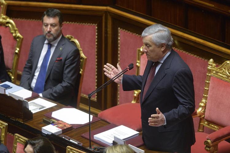 Antonio Tajani e Matteo Salvini alla Camera - Fotogramma