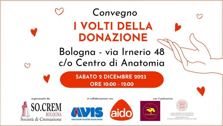 “I volti della donazione”, dal sangue agli organi al corpo post mortem: a Bologna il convegno formativo-informativo